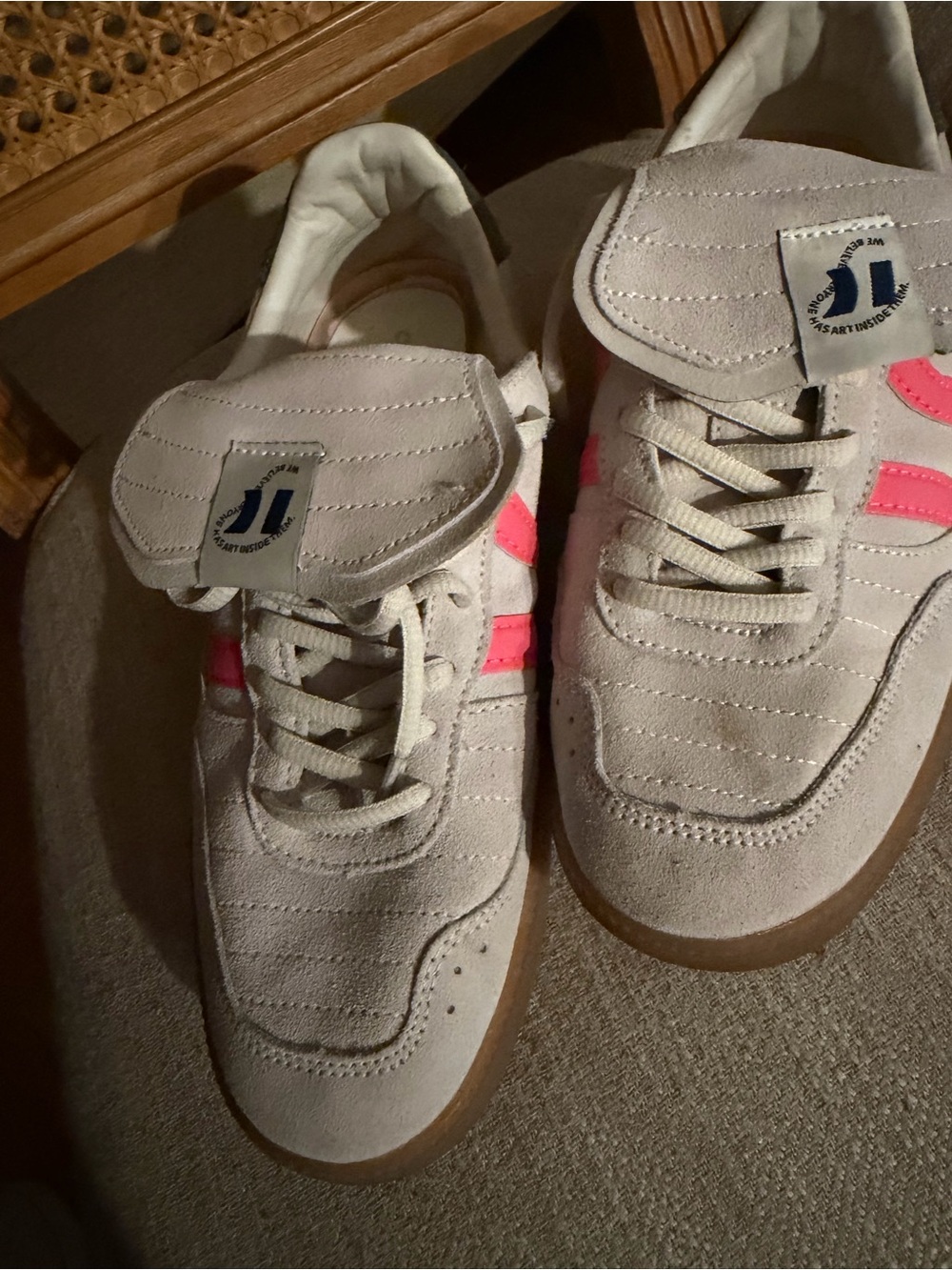 Puma White Suede Sneakers with Navy Accent